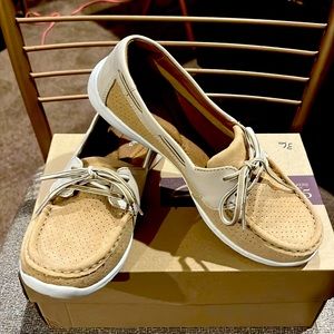 Clark's Boat Shoes Tan   Worn once.